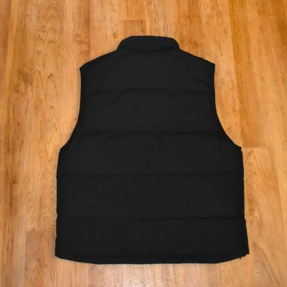 Eddie Bauer WeatherEdge Mens Black Puffer Vest Large Goose Down Insulated